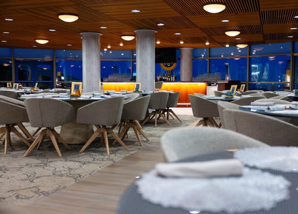 Quinnipiac's University Club set up for an evening event