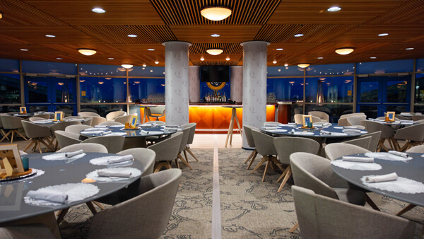 Quinnipiac's University Club set up for a dinner event