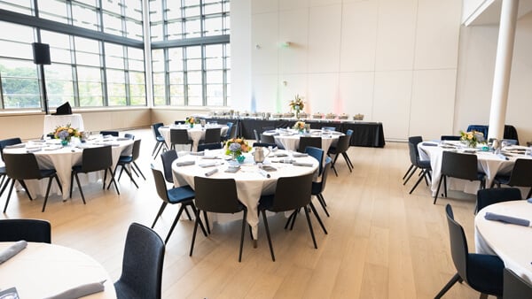 Quinnipiac's SITE auditorium set up for a company event